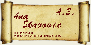 Ana Škavović vizit kartica